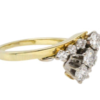 Diamond zig zag ring in 18 carat gold-Vintage Rings-The Antique Ring Shop
