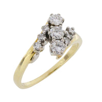 Diamond zig zag ring in 18 carat gold-Vintage Rings-The Antique Ring Shop