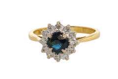 Vintage sapphire and diamond ring-engagement rings-The Antique Ring Shop