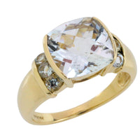 Vintage aquamarine ring in 14 carat gold-Vintage Rings-The Antique Ring Shop