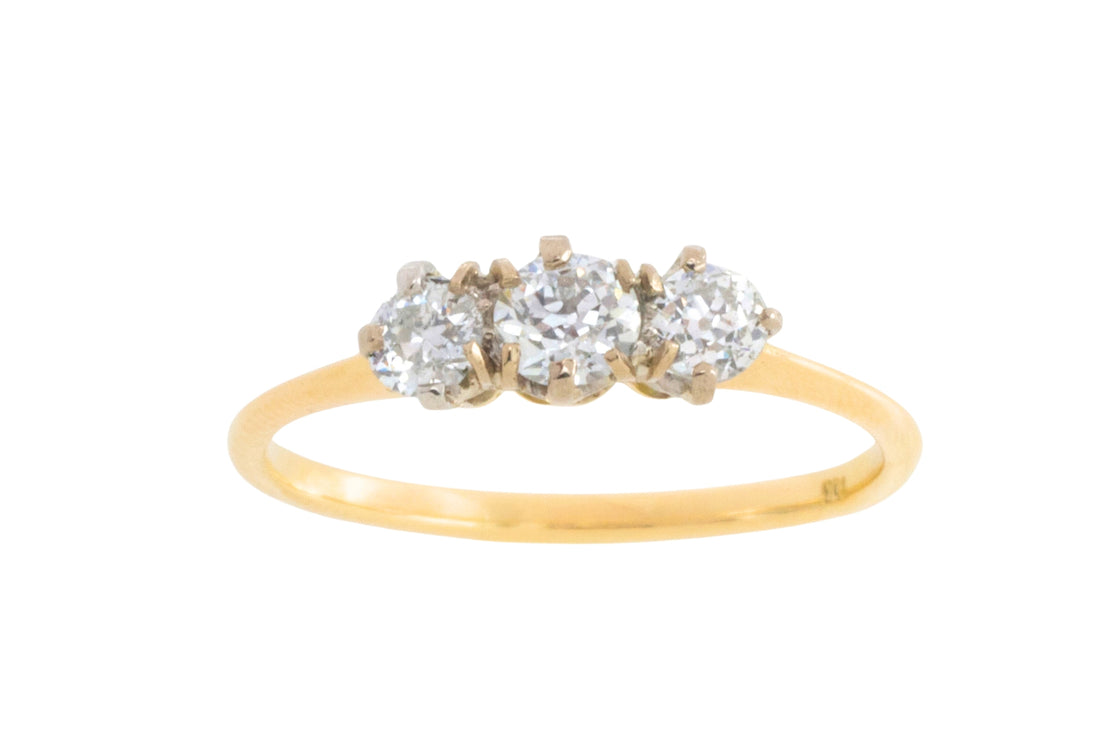 Edwardian old cut diamond ring in 18 carat gold
