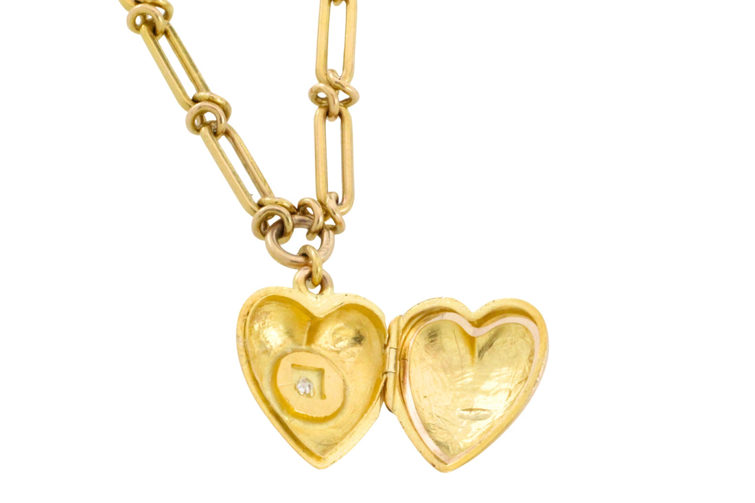 Victorian trombone necklace with locket