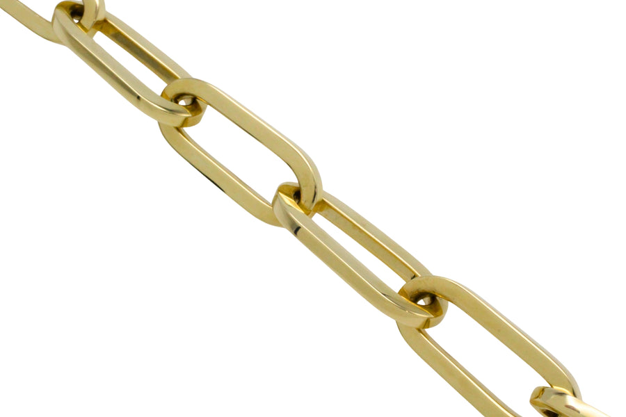 Paper clip bracelet in 14 carat gold