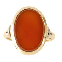 Vintage carnelian signet ring-Vintage Rings-The Antique Ring Shop