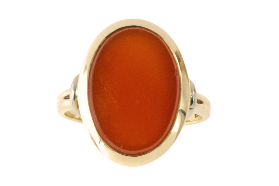 Vintage carnelian signet ring-Vintage Rings-The Antique Ring Shop