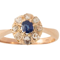 Antique rose diamond and sapphire ring-Antique rings-The Antique Ring Shop