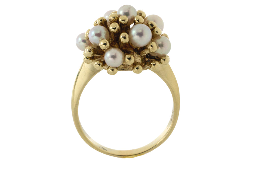 Vintage pearl ring in 14 carat gold-Vintage Rings-The Antique Ring Shop