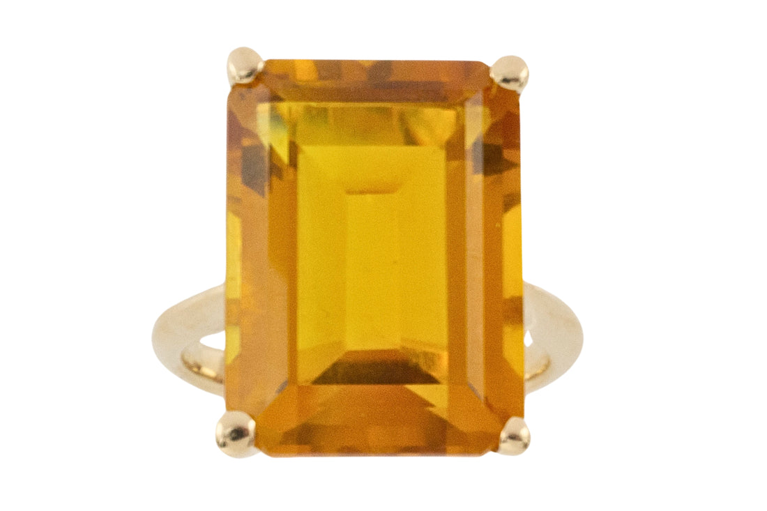 Citrine ring in 14 carat gold-Vintage Rings-The Antique Ring Shop