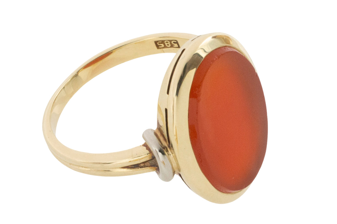 Vintage carnelian signet ring-Vintage Rings-The Antique Ring Shop