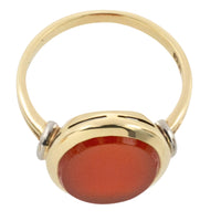 Vintage carnelian signet ring-Vintage Rings-The Antique Ring Shop