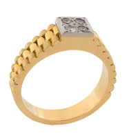 Watch band style ring with diamonds-gents rings-The Antique Ring Shop