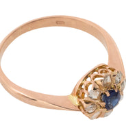 Antique rose diamond and sapphire ring-Antique rings-The Antique Ring Shop