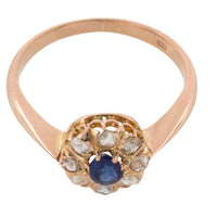 Antique rose diamond and sapphire ring-Antique rings-The Antique Ring Shop