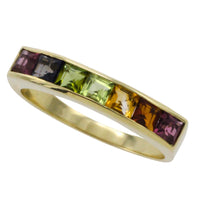 Multi gem ring in 14 carat gold