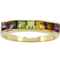 Multi gem ring in 14 carat gold
