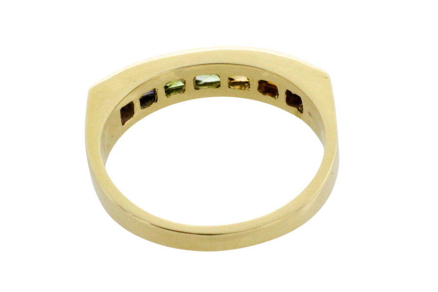 Multi gem ring in 14 carat gold