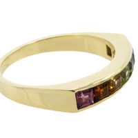 Multi gem ring in 14 carat gold
