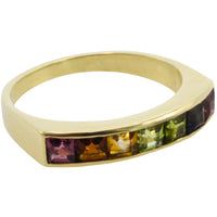 Multi gem ring in 14 carat gold