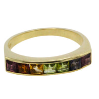 Multi gem ring in 14 carat gold