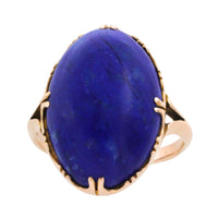 Cabochon lapiz ring in 14 carat gold