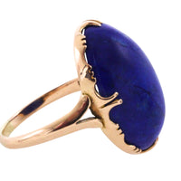 Cabochon lapiz ring in 14 carat gold