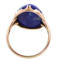 Cabochon lapiz ring in 14 carat gold