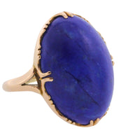 Cabochon lapiz ring in 14 carat gold