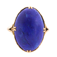 Cabochon lapiz ring in 14 carat gold