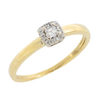 Princess and brilliant cut diamond ring-engagement rings-The Antique Ring Shop