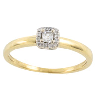 Princess and brilliant cut diamond ring-engagement rings-The Antique Ring Shop