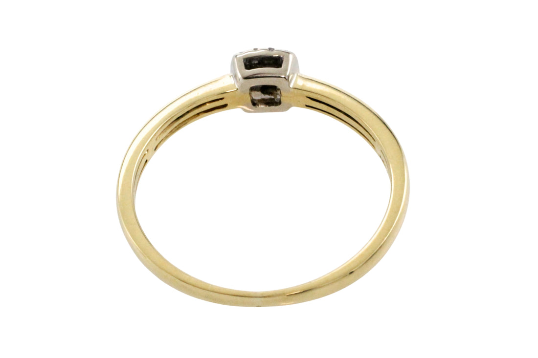 Princess and brilliant cut diamond ring-engagement rings-The Antique Ring Shop