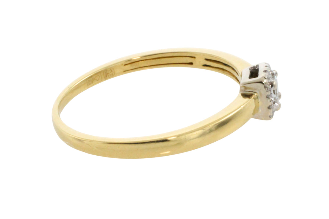 Princess and brilliant cut diamond ring-engagement rings-The Antique Ring Shop