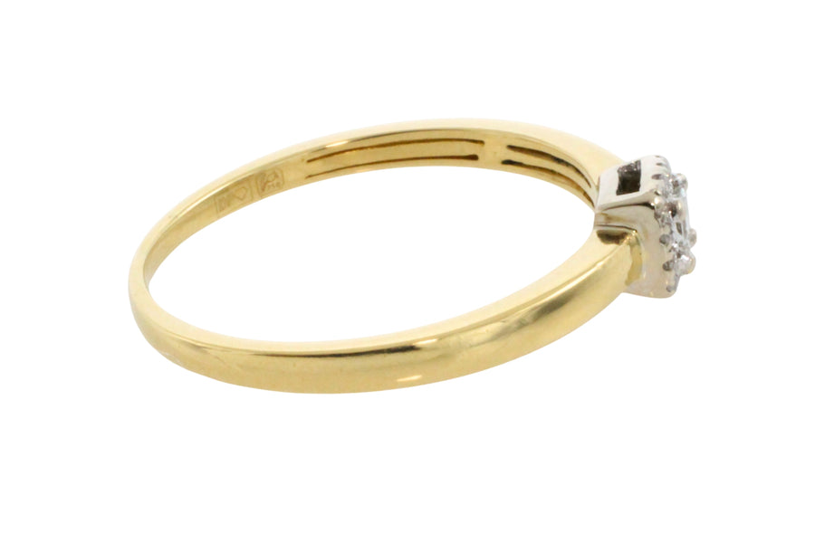 Princess and brilliant cut diamond ring-engagement rings-The Antique Ring Shop