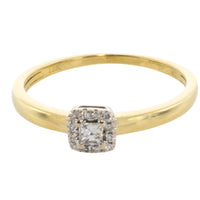Princess and brilliant cut diamond ring-engagement rings-The Antique Ring Shop