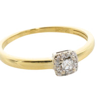 Princess and brilliant cut diamond ring-engagement rings-The Antique Ring Shop