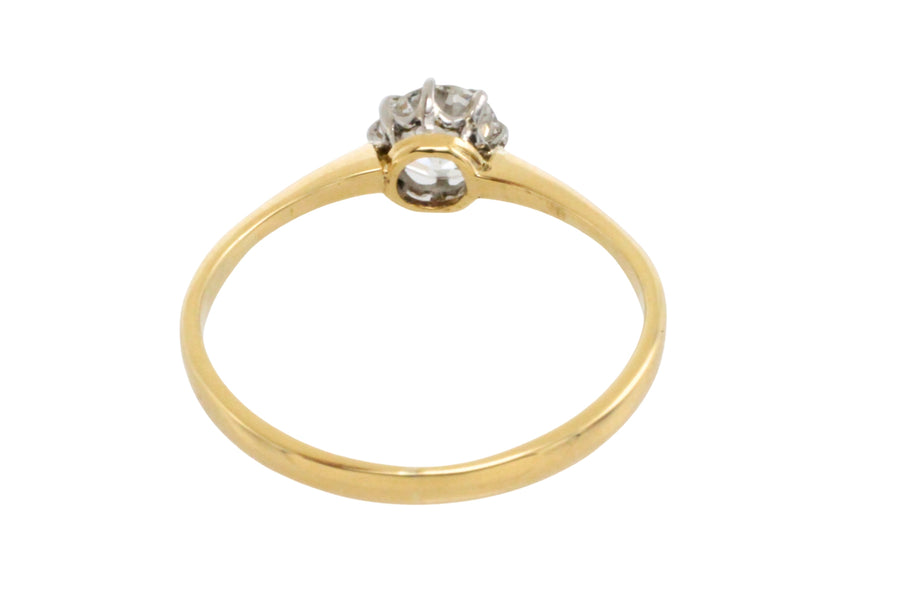 Edwardian old cut diamond solitaire ring-engagement rings-The Antique Ring Shop