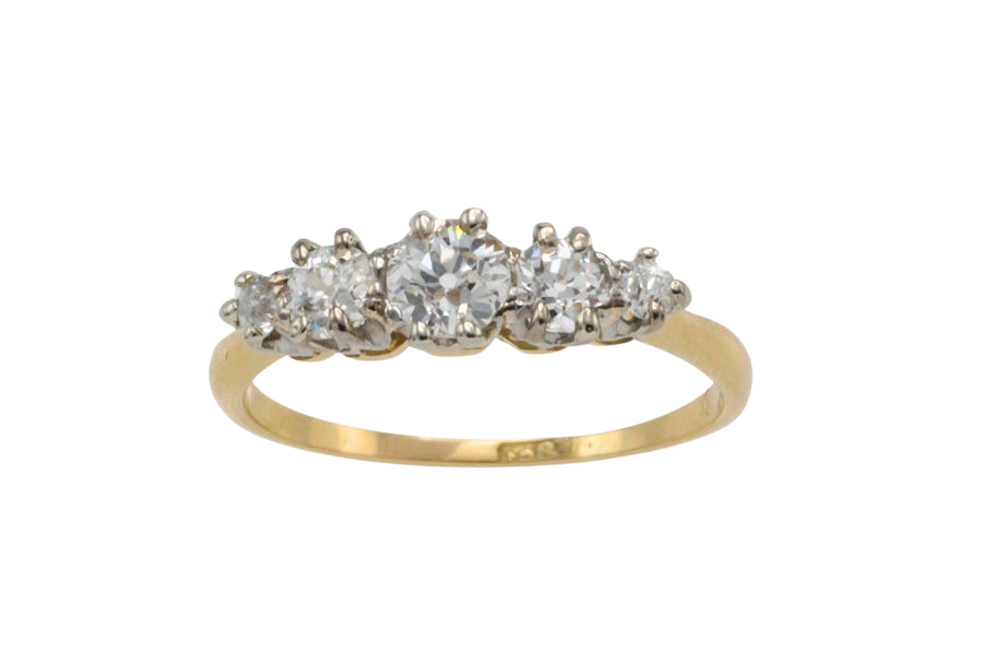 Edwardian old European cut diamond ring in 18 carat gold-Antique rings-The Antique Ring Shop