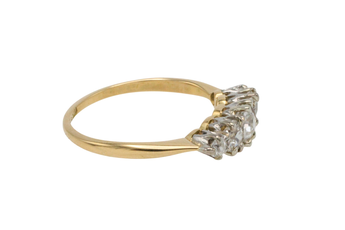 Edwardian old European cut diamond ring in 18 carat gold-Antique rings-The Antique Ring Shop
