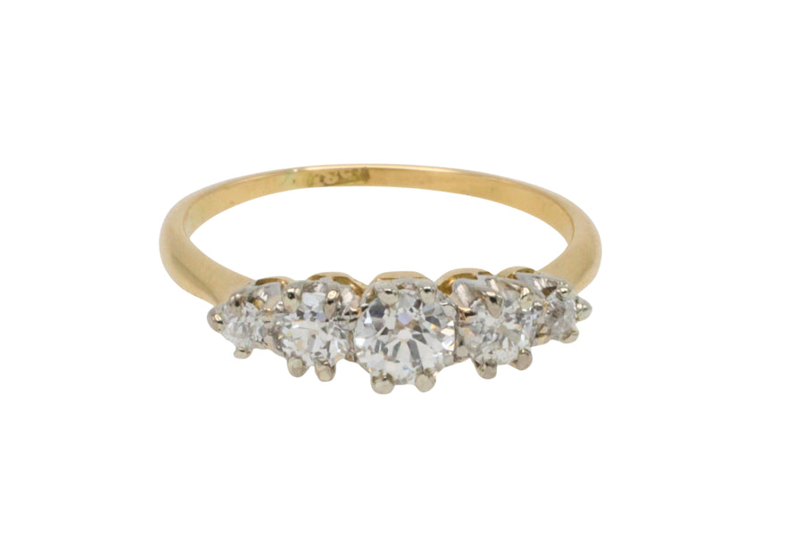 Edwardian old European cut diamond ring in 18 carat gold-Antique rings-The Antique Ring Shop