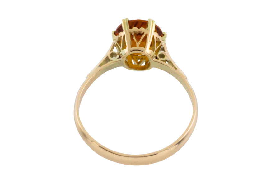 Madeira cutrine solitaire ring-Vintage Rings-The Antique Ring Shop