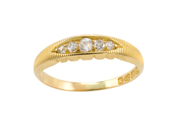 Victorian five stone diamond ring from 1895
