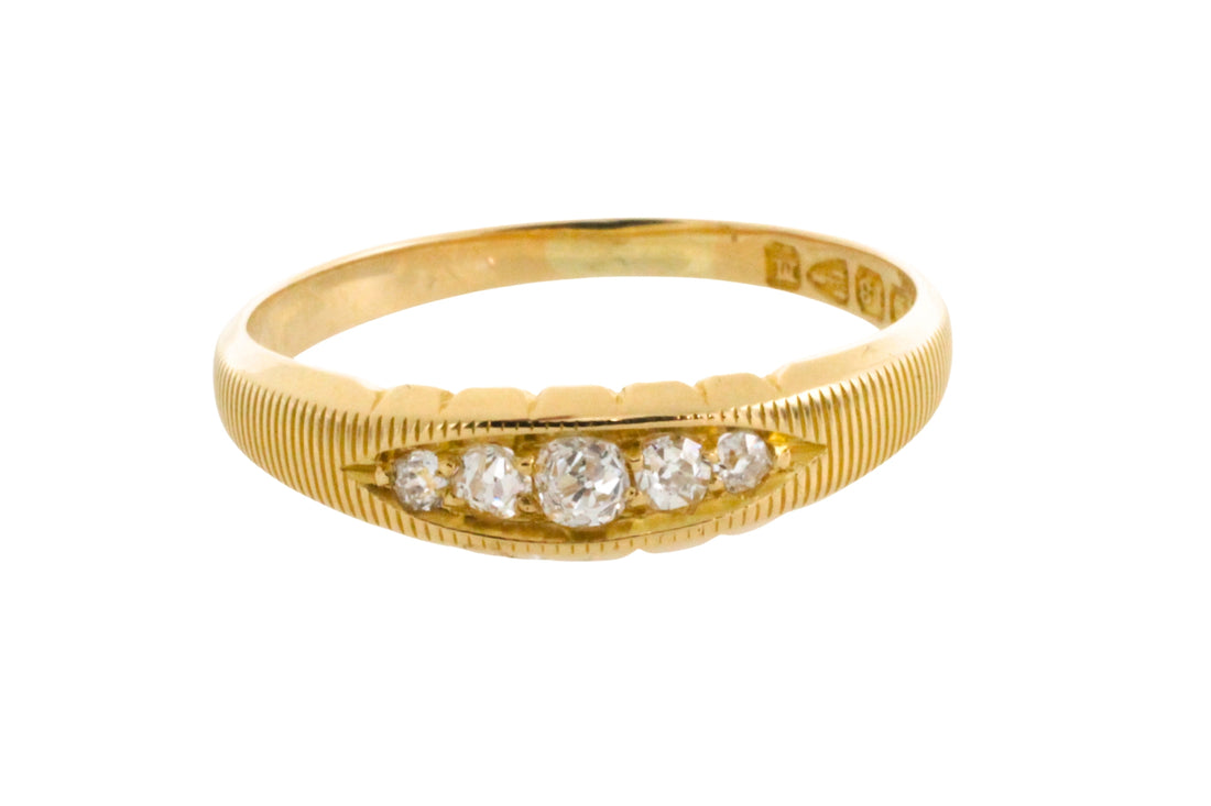 Victorian five stone diamond ring from 1895-Antique rings-The Antique Ring Shop