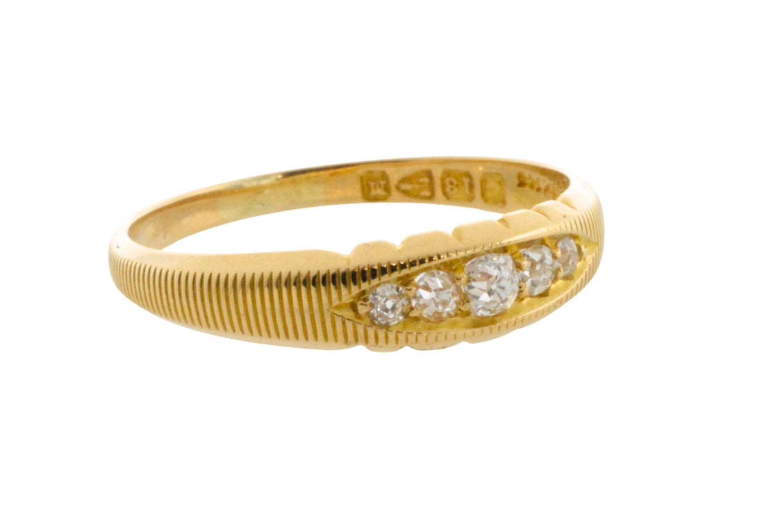 Victorian five stone diamond ring from 1895-Antique rings-The Antique Ring Shop