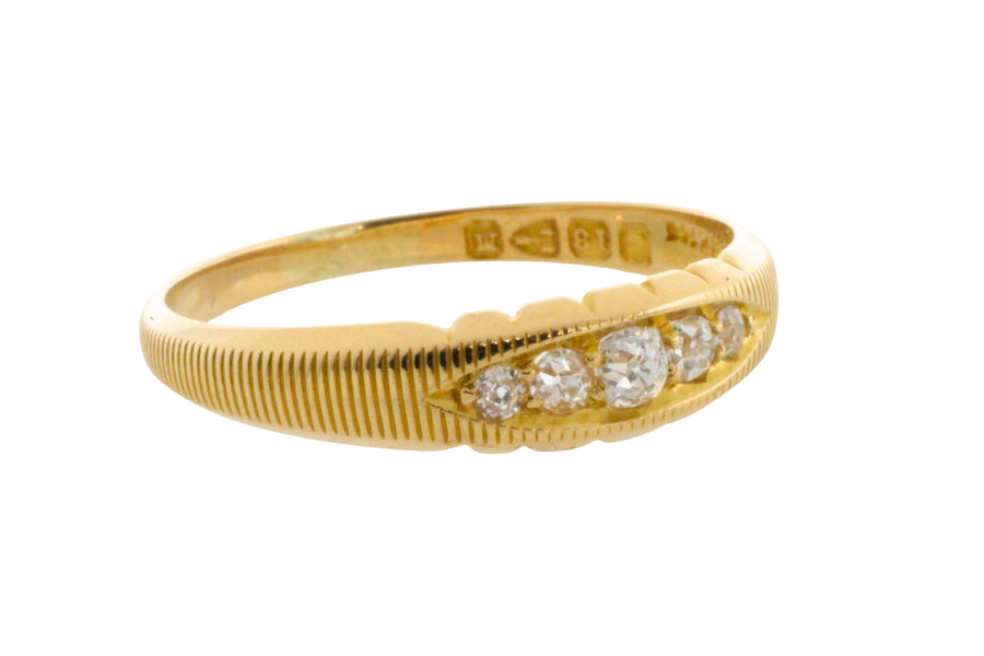 Victorian five stone diamond ring from 1895-Antique rings-The Antique Ring Shop