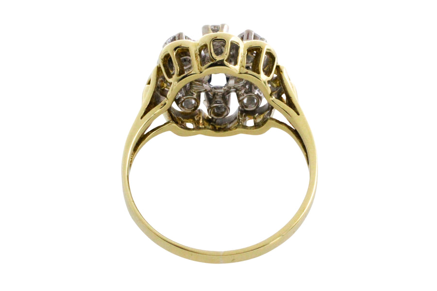 Vintage sapphire and diamond cluster ring