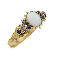 Victorian opal, sapphire and diamond ring-Antique rings-The Antique Ring Shop