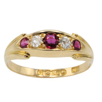 Victorian ruby and diamond ring from 1900-Antique rings-The Antique Ring Shop