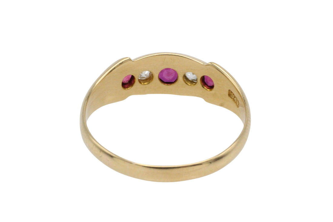 Victorian ruby and diamond ring from 1900-Antique rings-The Antique Ring Shop