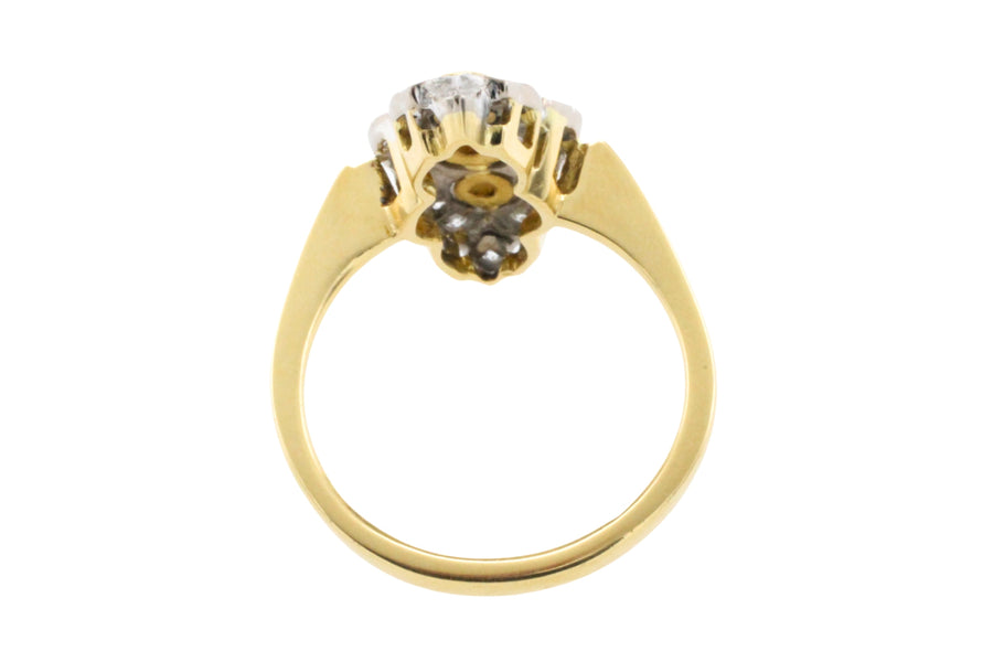 18 carat navette shaped diamond ring