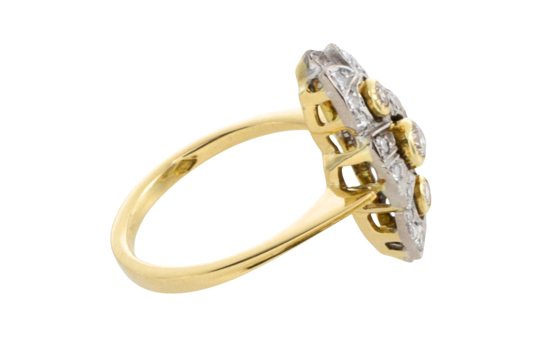 18 carat navette shaped diamond ring